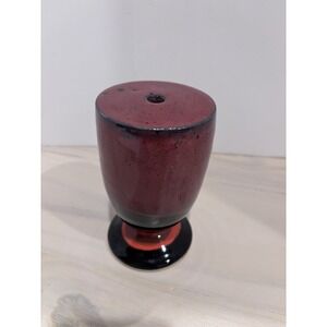 Vintage Studio Art Pottery Ceramic Bud Vase Signed Handmade Red Black OOAK